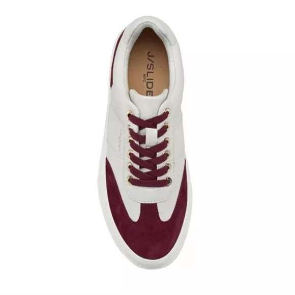 J/SLIDES Maroon and White Casual Sneakers - Picture 2 of 15